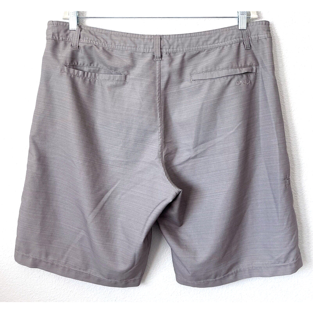 DaHui Board Shorts Swim Trunks Mens Size 38 Tan Hybrid Collection Unlined Stripe - Picture 2 of 5
